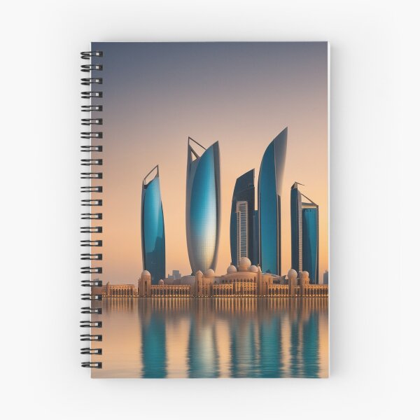 Item preview, Abu Dhabi Skyline and Etihad Towers at Sunset with Reflection designed and sold by hjian8219.