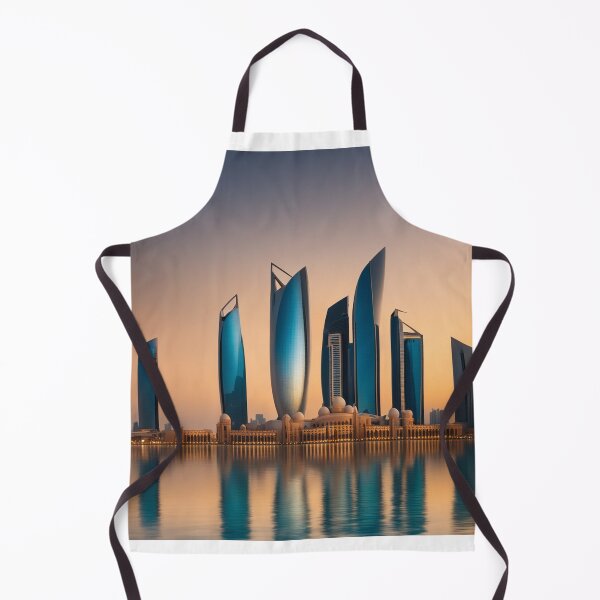 Item preview, Abu Dhabi Skyline and Etihad Towers at Sunset with Reflection designed and sold by hjian8219.