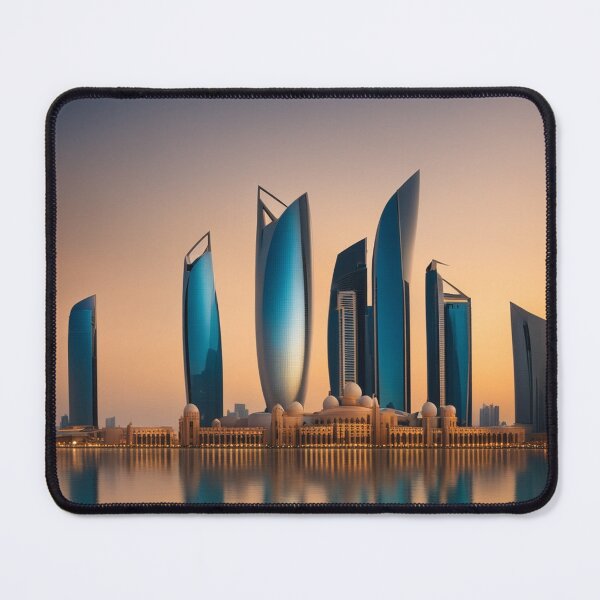 Item preview, Abu Dhabi Skyline and Etihad Towers at Sunset with Reflection designed and sold by hjian8219.