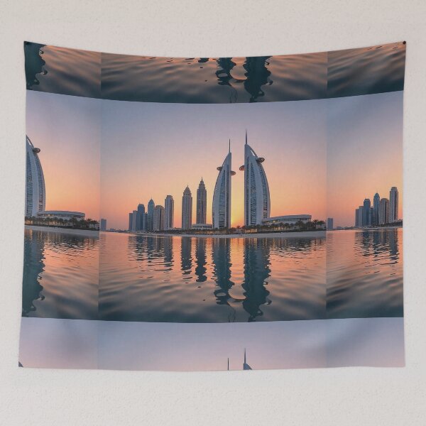 Item preview, Abu Dhabi Skyline and Etihad Towers at Sunset with Reflection designed and sold by hjian8219.