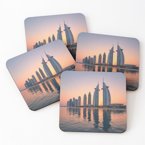 Item preview, Abu Dhabi Skyline and Etihad Towers at Sunset with Reflection designed and sold by hjian8219.