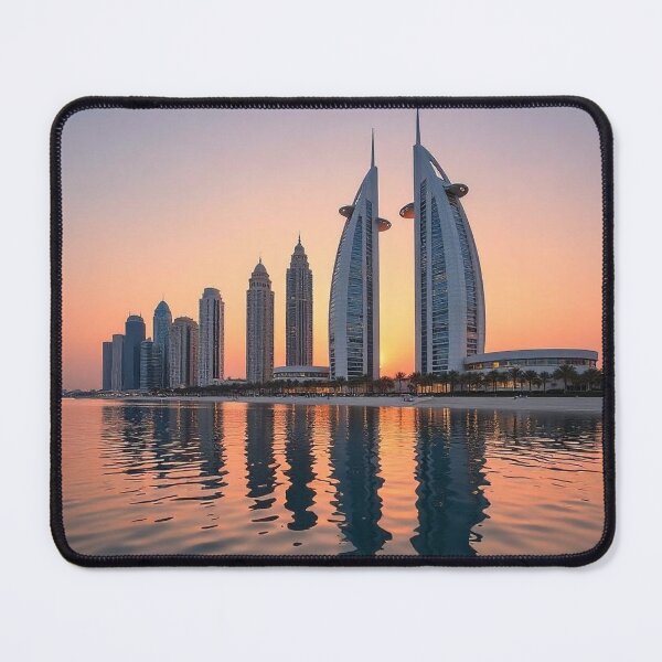 Item preview, Abu Dhabi Skyline and Etihad Towers at Sunset with Reflection designed and sold by hjian8219.
