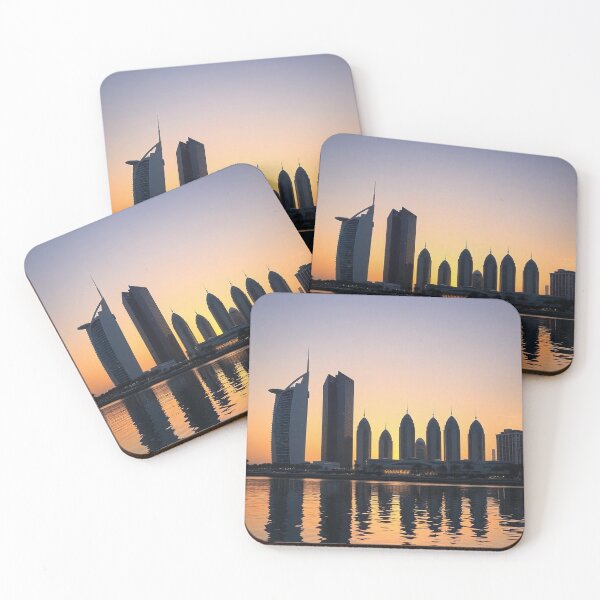 Item preview, Abu Dhabi Skyline and Etihad Towers at Sunset with Reflection designed and sold by hjian8219.
