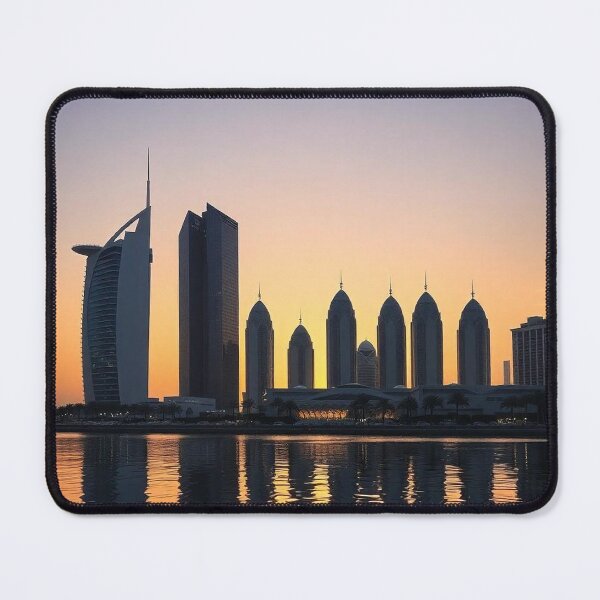 Item preview, Abu Dhabi Skyline and Etihad Towers at Sunset with Reflection designed and sold by hjian8219.