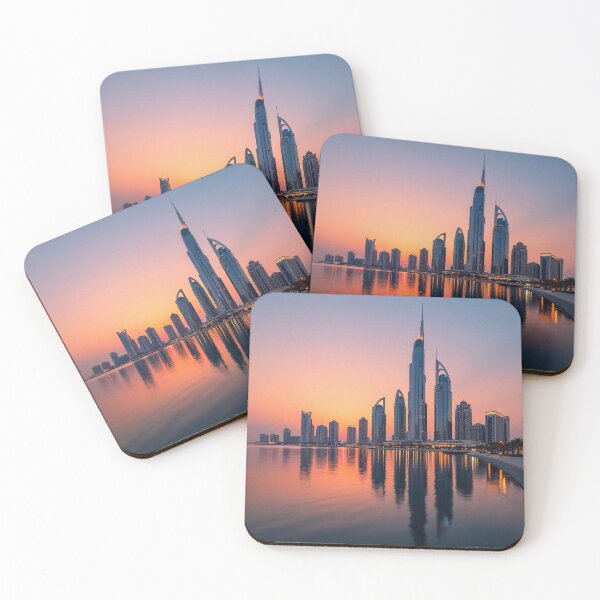 Item preview, Abu Dhabi Skyline and Etihad Towers at Sunset with Reflection designed and sold by hjian8219.