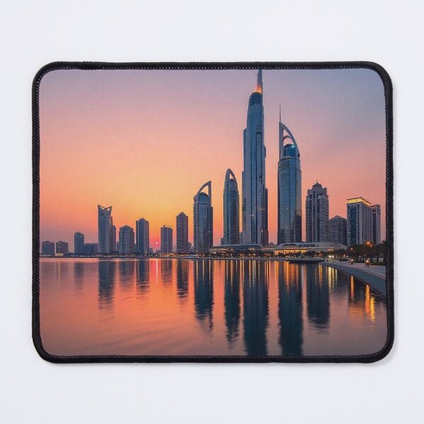 Item preview, Abu Dhabi Skyline and Etihad Towers at Sunset with Reflection designed and sold by hjian8219.