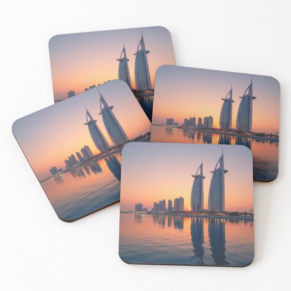 Item preview, Abu Dhabi Skyline and Etihad Towers at Sunset with Reflection designed and sold by hjian8219.