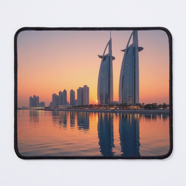 Item preview, Abu Dhabi Skyline and Etihad Towers at Sunset with Reflection designed and sold by hjian8219.