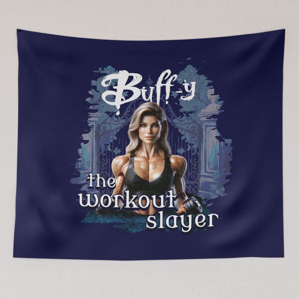 Item preview, Buff-y the Workout Slayer Halloween Gym and Fitness designed and sold by Iron Madness.