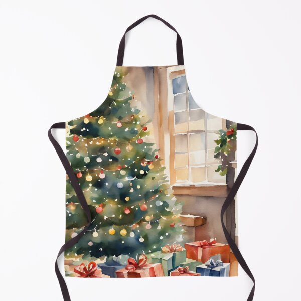 Item preview, Christmas Tree Fireplace Scene Watercolor Design designed and sold by Tammy Marie Russell.