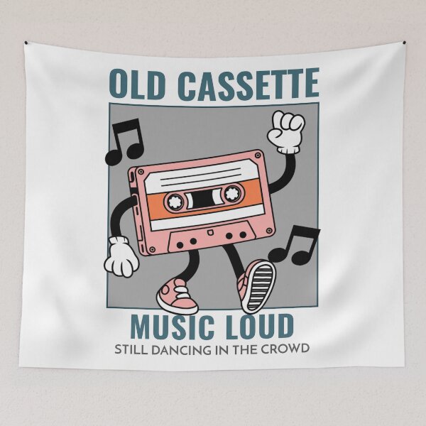 Item preview, Old Cassette, Music Loud, Still Dancing In The Crowd designed and sold by ZoneTeebyMe.