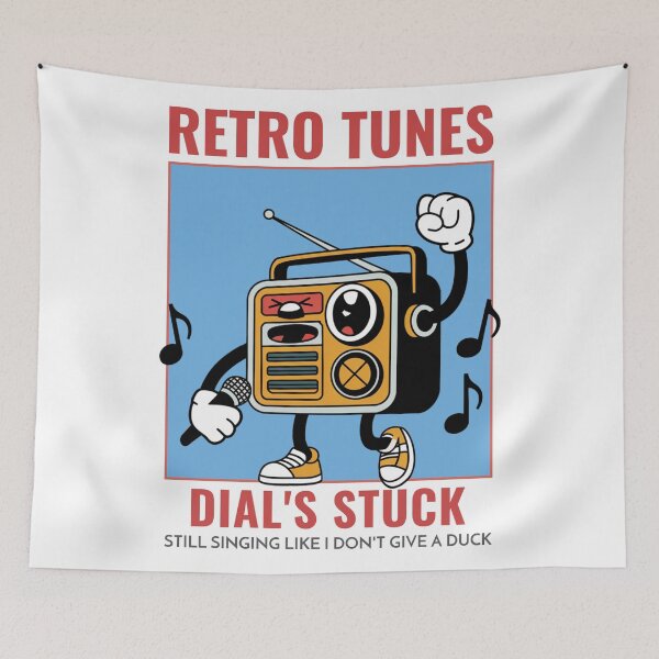 Item preview, Retro Tunes, Dial's Stuck, Still Singing Like I Don't Give A Duck designed and sold by ZoneTeebyMe.