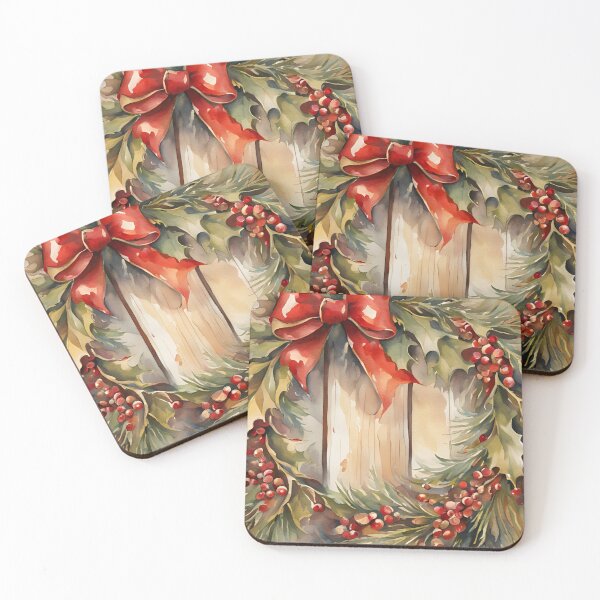 Item preview, Christmas Holly Wreath Watercolor Design designed and sold by Tammy Marie Russell.