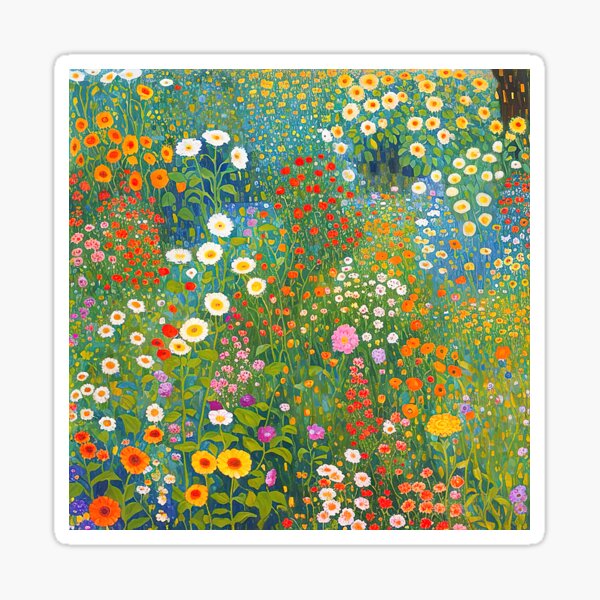 Aperçu de l'œuvre Jardin fleuri Gustav Klimt créée et vendue par maniacfitness.