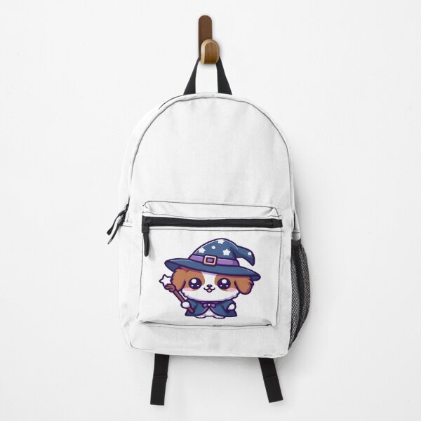 Item preview, Wizard dog, cute dog in kawaii chibi style dressed as a wizard designed and sold by AdrianMDesigns.