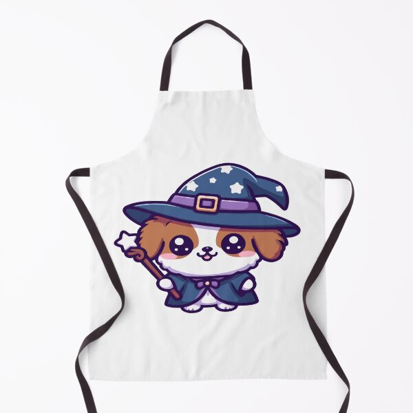 Item preview, Wizard dog, cute dog in kawaii chibi style dressed as a wizard designed and sold by AdrianMDesigns.