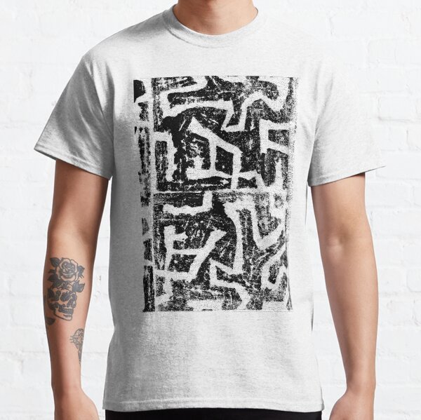 Black & White Block Print Classic T-Shirt