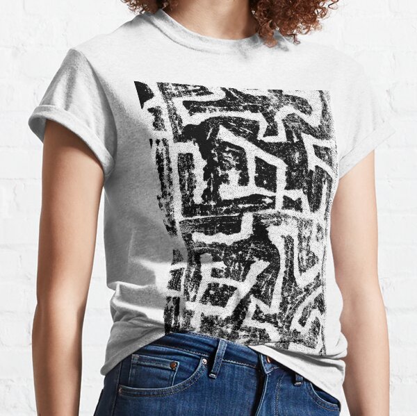 Black &amp; White Block Print Classic T-Shirt