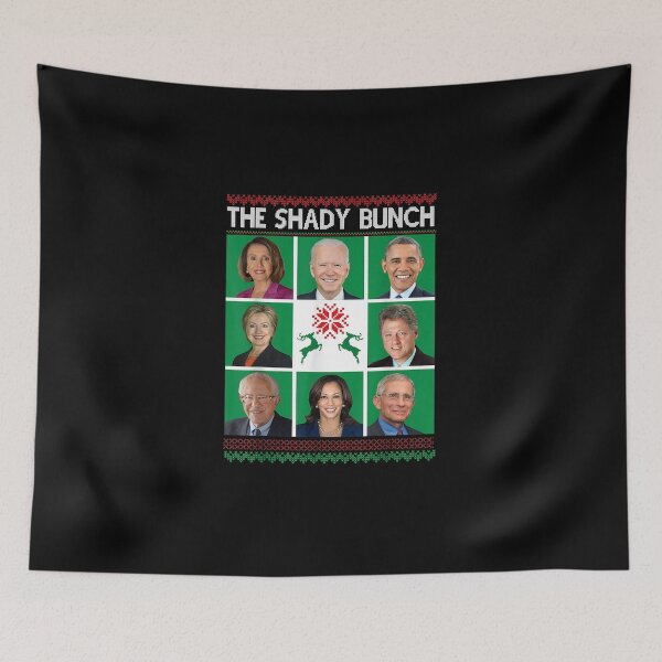 Item preview, The Shady Bunch Pelosi Biden Obama Kamala Ugly Christmas designed and sold by hargisnamocho.