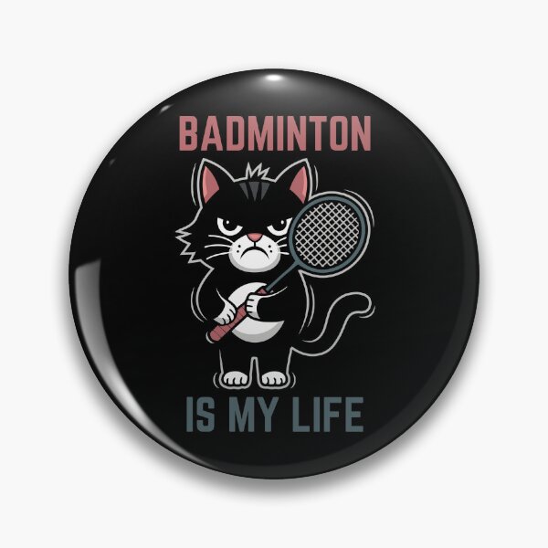 Item preview, Badminton is my life - funny grumpy cat designed and sold by Chonkz.