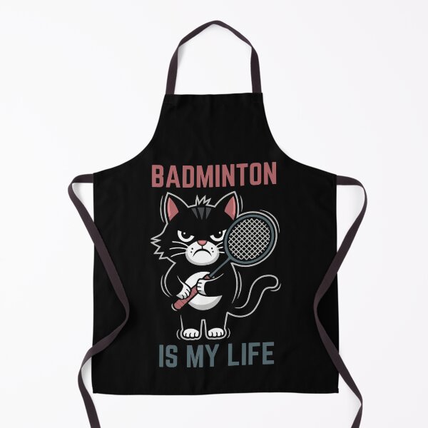 Item preview, Badminton is my life - funny grumpy cat designed and sold by Chonkz.