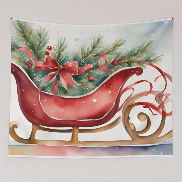 Item preview, Christmas Sleigh Watercolor Design designed and sold by Tammy Marie Russell.