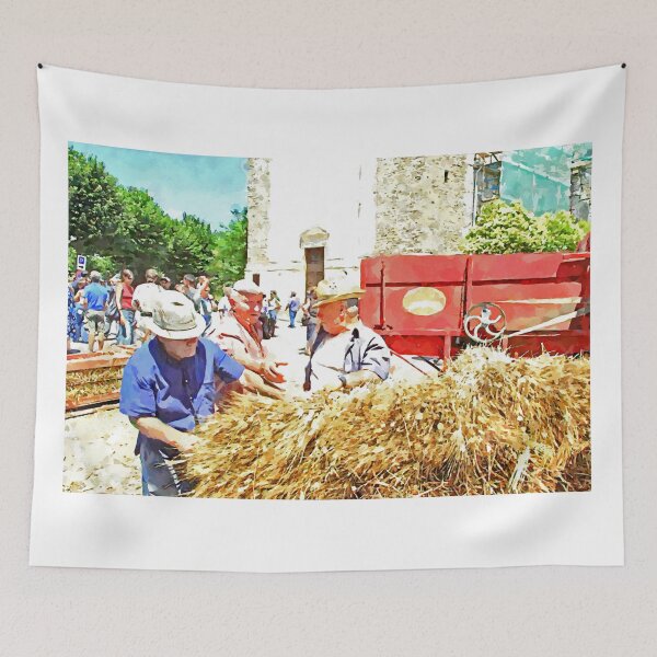 Item preview, Peasants with grain bundles in the square designed and sold by Giuseppe Cocco.
