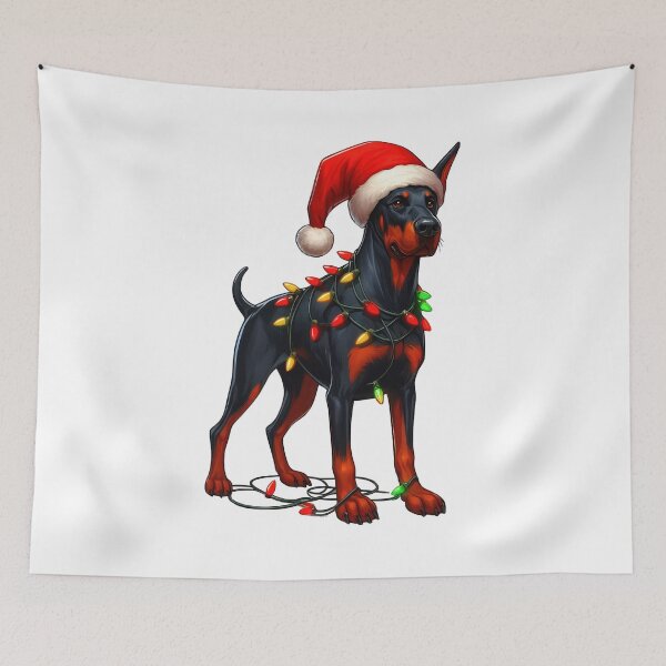 Item preview, Dobermann Dog Christmas designed and sold by doodIllustrate.