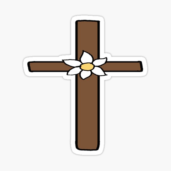 Item preview, Beautiful Brown Cross With White Flower designed and sold by Rainbowland123.