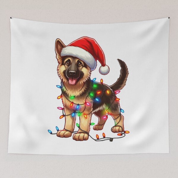 Artikelvorschau, Deutscher Schäferhund Weihnachten entworfen und verkauft von doodIllustrate.