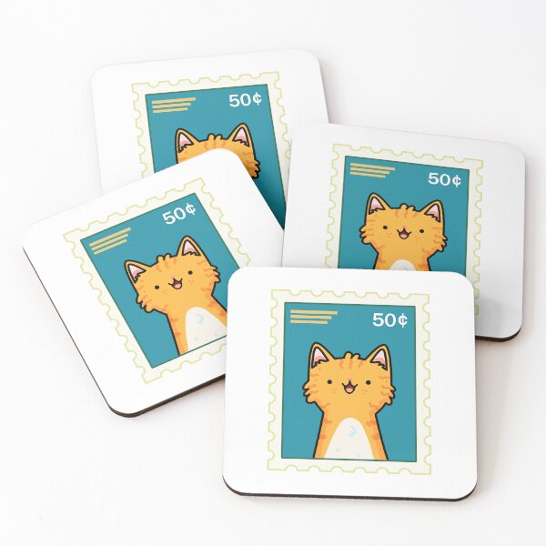 Item preview, Kawaii Orange Kitty Stamp designed and sold by kawaiilife.