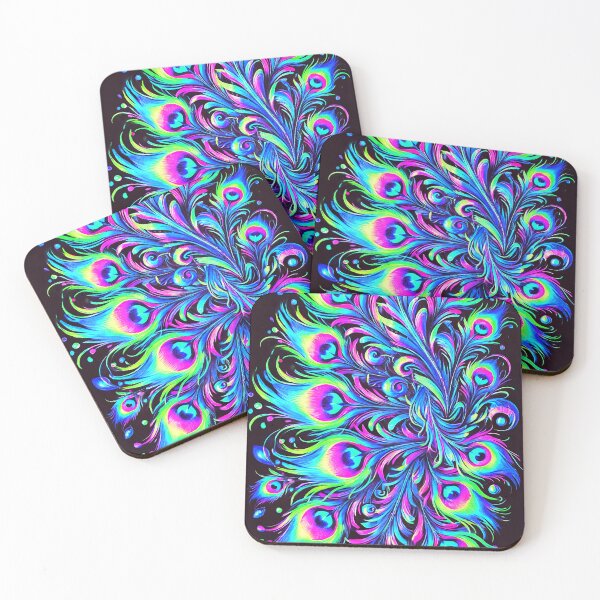 Item preview, Neon Majesty - Illuminated Peacock Feathers designed and sold by WheelieGdArt.