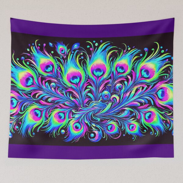Item preview, Neon Majesty - Illuminated Peacock Feathers II designed and sold by WheelieGdArt.