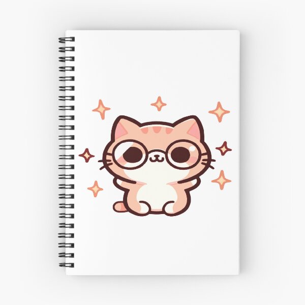 Item preview, Nerd cat, cute cat in kawaii chibi style wearing glasses designed and sold by AdrianMDesigns.