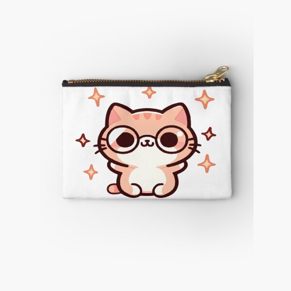 Item preview, Nerd cat, cute cat in kawaii chibi style wearing glasses designed and sold by AdrianMDesigns.