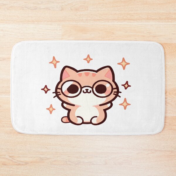 Item preview, Nerd cat, cute cat in kawaii chibi style wearing glasses designed and sold by AdrianMDesigns.