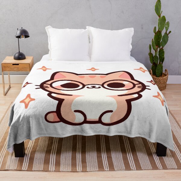 Item preview, Nerd cat, cute cat in kawaii chibi style wearing glasses designed and sold by AdrianMDesigns.