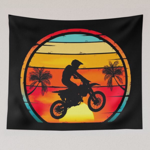 Item preview, Motorcycle Vintage Sunset – Retro Biker Adventure Art designed and sold by BubbleSpy.