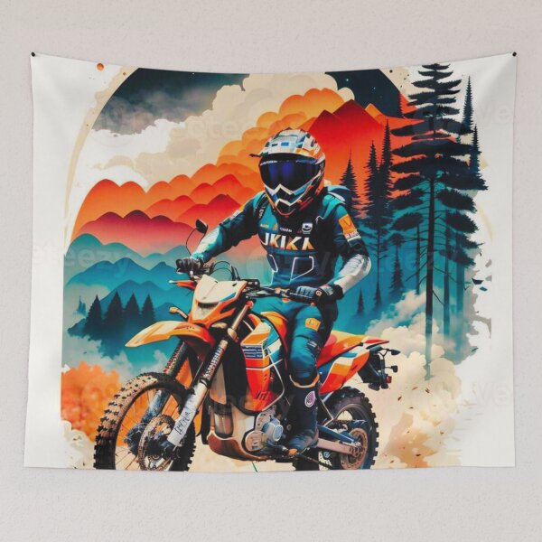 Item preview, Racing Motocross Rider – Extreme Dirt Bike Action Art designed and sold by BubbleSpy.