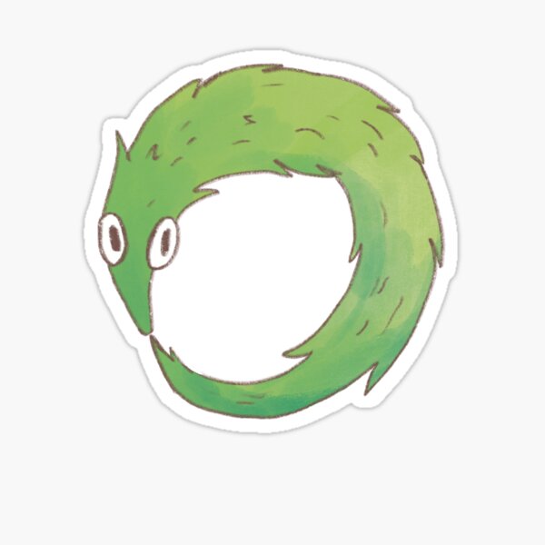 Worm on a String Ouroboros (Green) Sticker