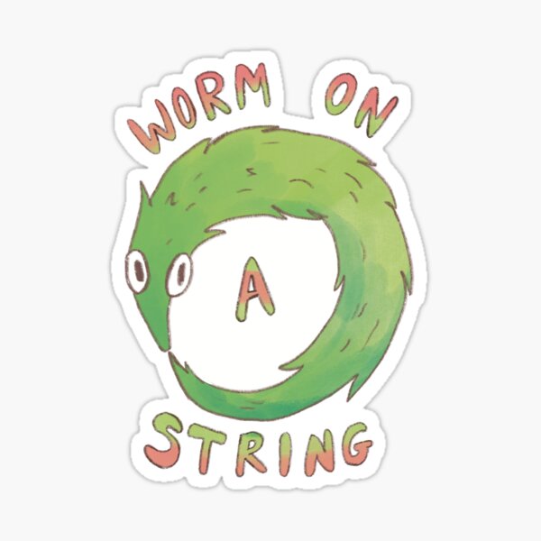 Worm on a String Ouroboros (with text) Sticker