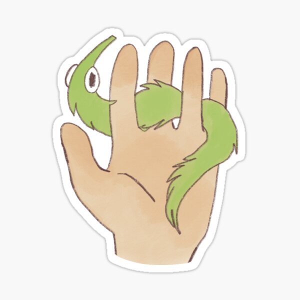 Worm on a String in Hand Sticker