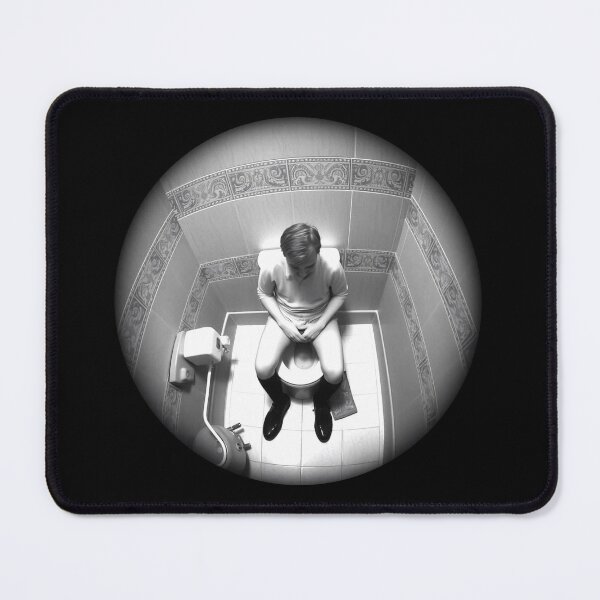 Item preview, Man Spied on While Sitting on Toilet – Funny Bathroom Illustration designed and sold by Hungry-Murphy.