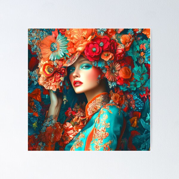 Item preview, The Flower Woman Covered In Colorful Flowers designed and sold by Store With Cool Stuff.