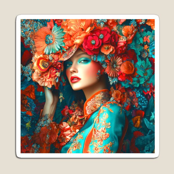 Item preview, La mujer flor cubierta de flores de colores designed and sold by Store With Cool Stuff.