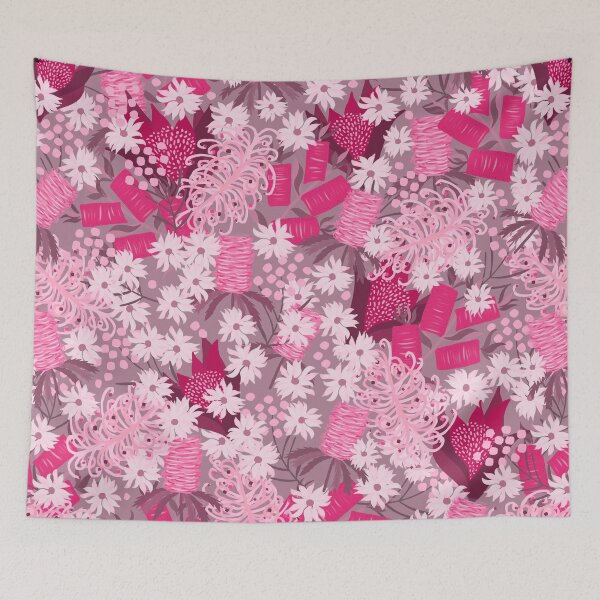 Item preview, Australian Native Flowers - pink -  floral symphony designed and sold by KizzyW.