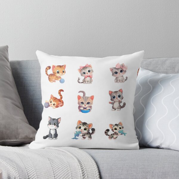 Artikelvorschau, Süßes Kawaii Katzenaufkleber-Set 2 entworfen und verkauft von OutLoudDesigns.