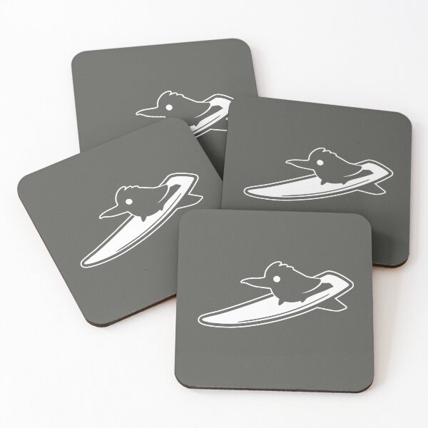 Item preview, Kookaburra is surfing. Minimal art for summer sports lovers in white ink designed and sold by martodesign.