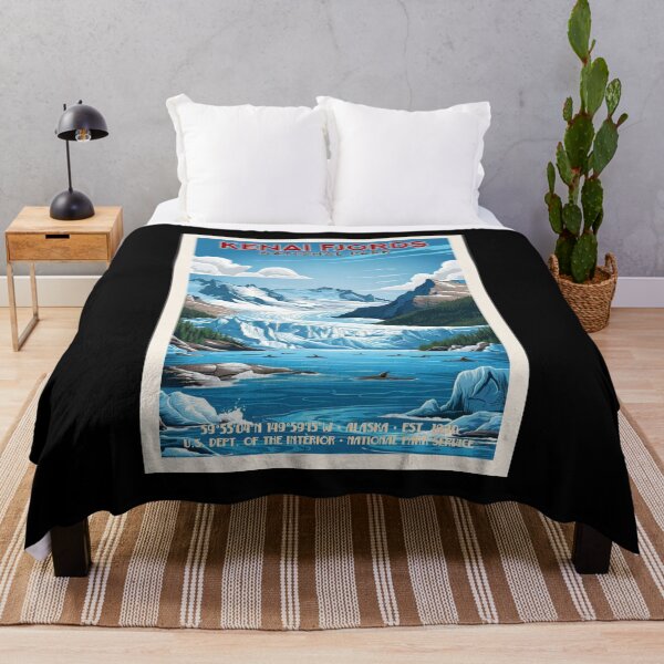 Item preview, Kenai Fjords National Park, Vintage Travel designed and sold by PinkandP.