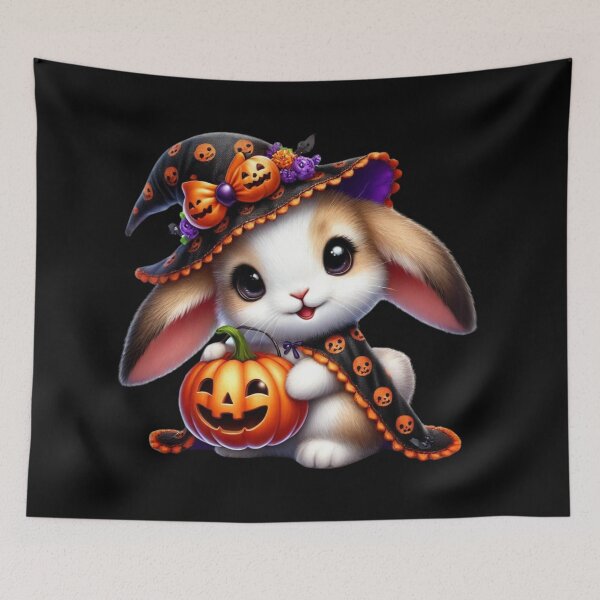 Item preview, The festive bunny and his cheerful pumpkin designed and sold by AmigosFurEver.
